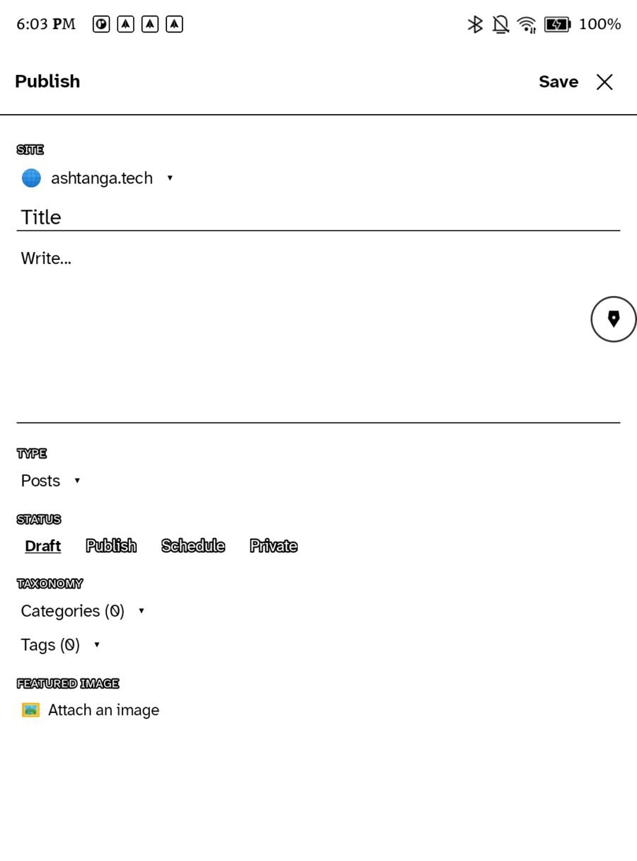 The Publish room on a Boox